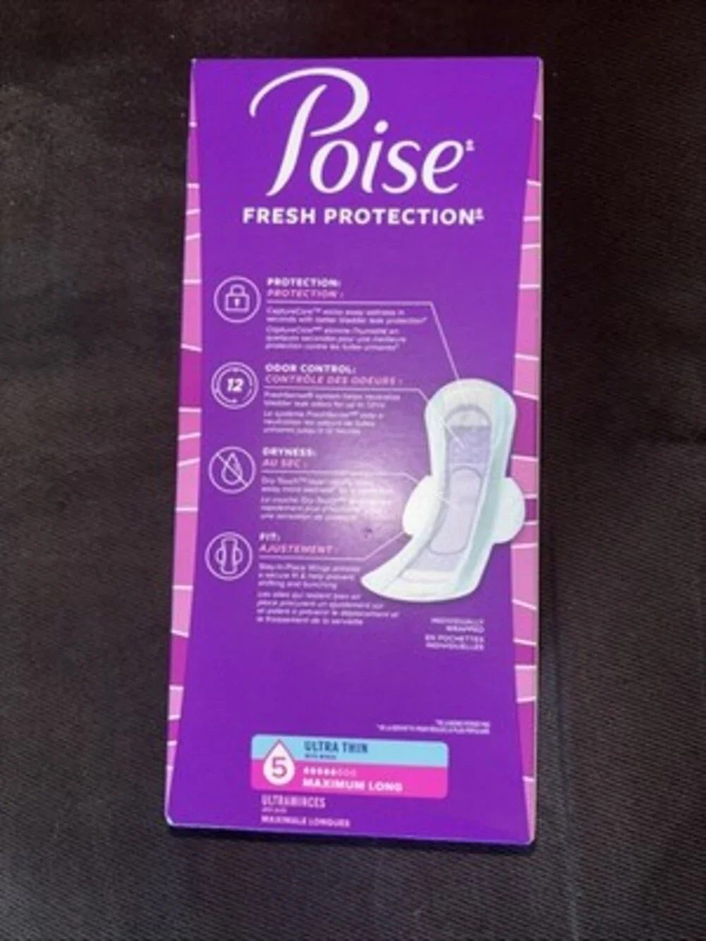Poise Ultra Thin With Wings Incontinence Pads for Women 5 Maximum Long 20 Pads - Picture 2 of 3